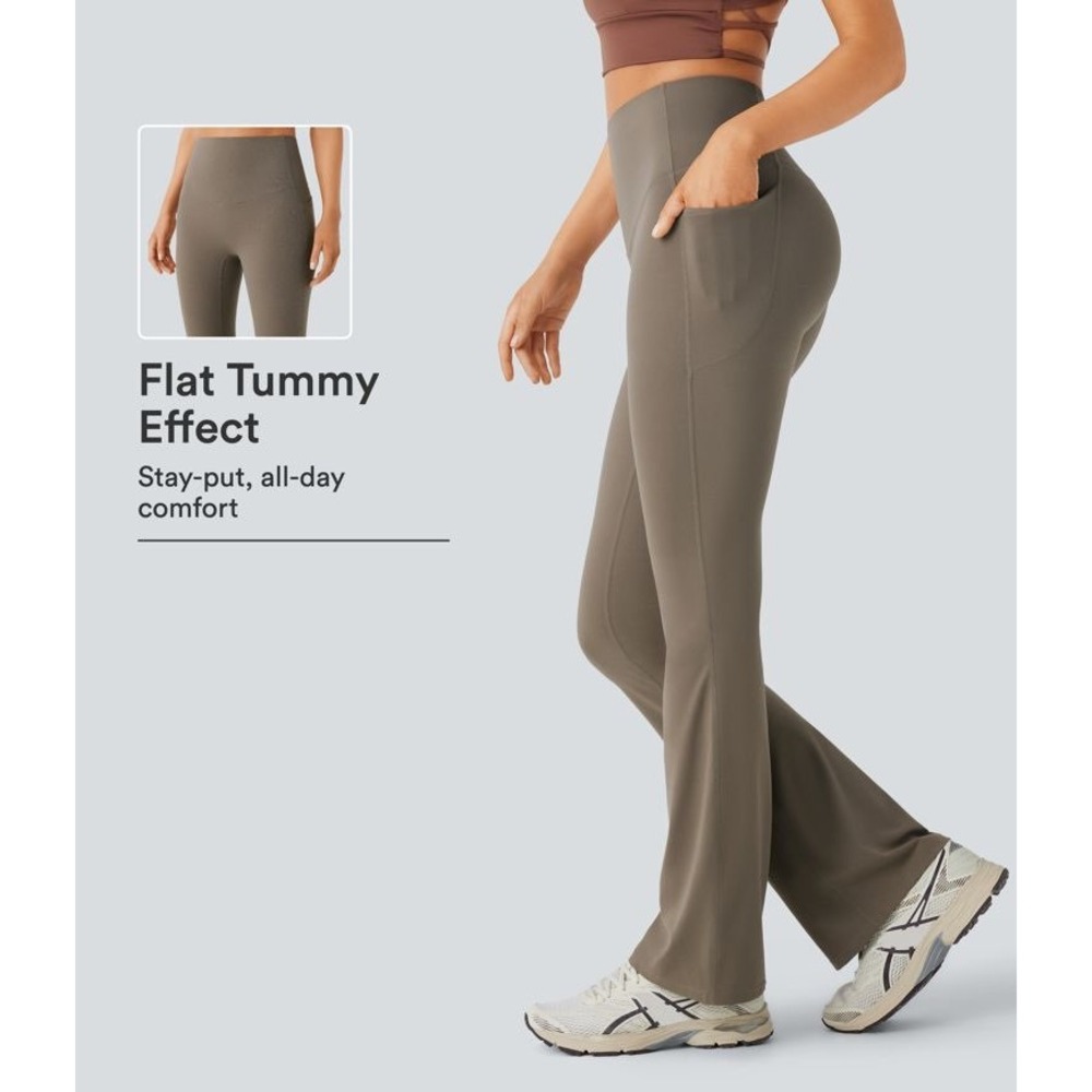 Halara UltraSculpt High Waisted Tummy Control Pocket Bootcut Leggings Size S